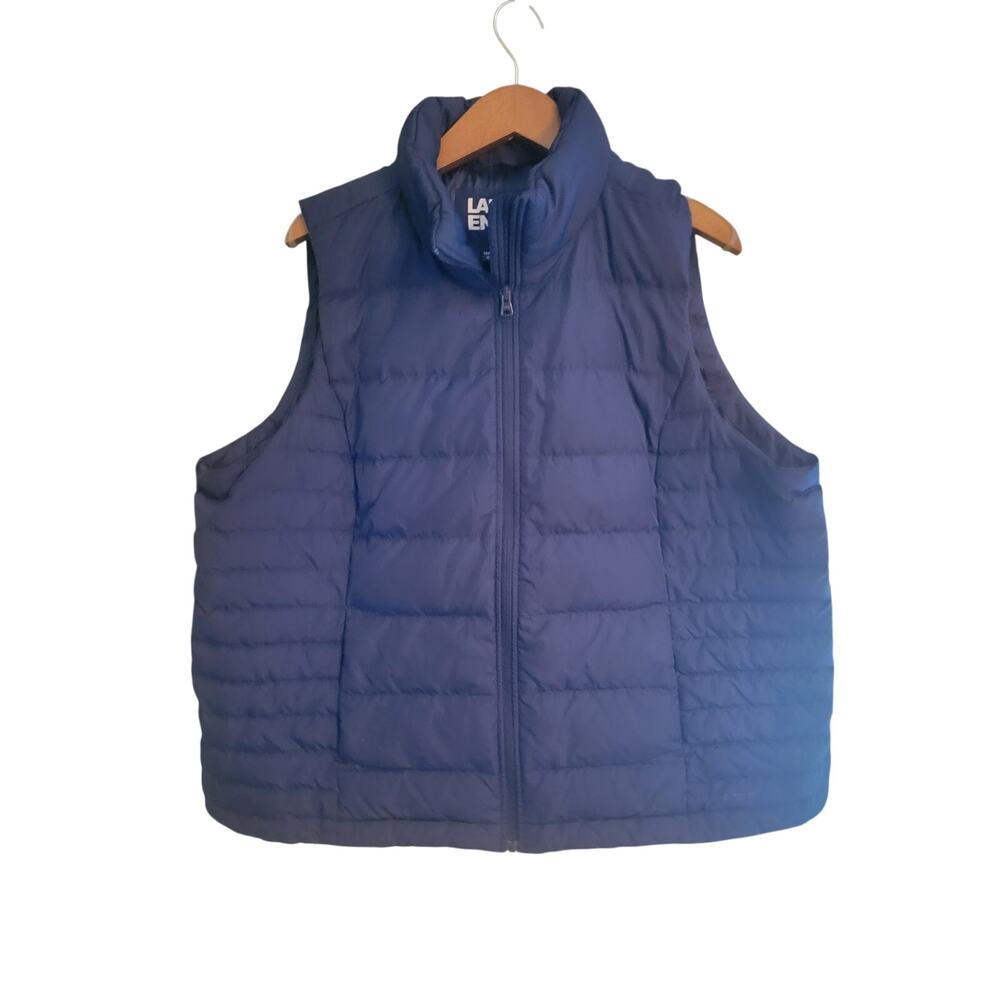 Lands end plus size puffer 1x 16w-18w navy blue
